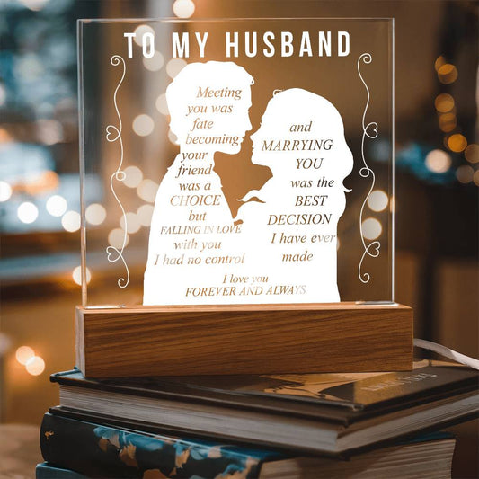 To My Husband | Printed Square Acrylic Plaque